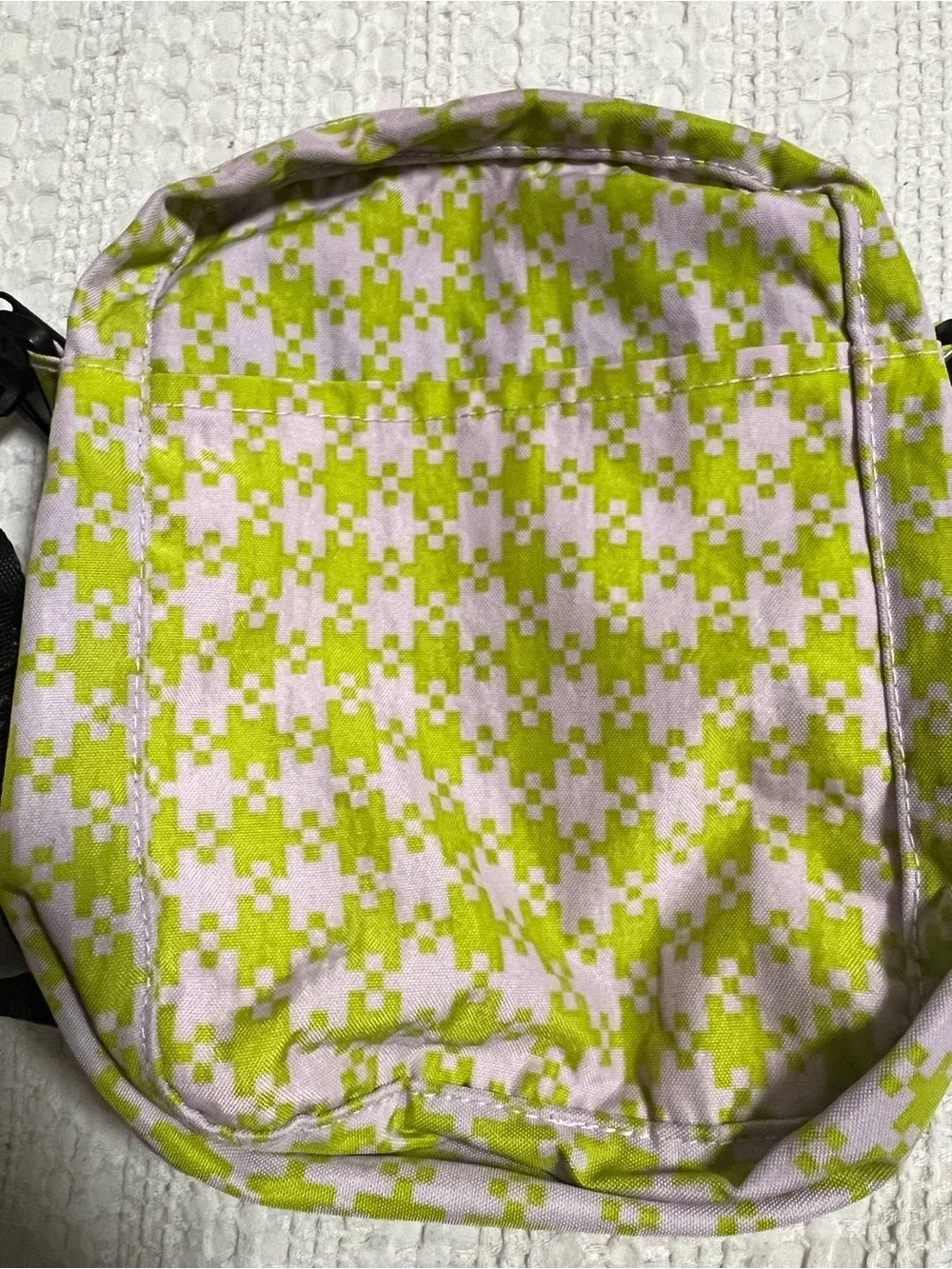 Baggu Pink and Pistachio Pixel Gingham Nylon crossbody Bag